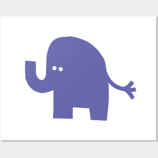 Mysterious Periwinkle Blue Chonk Elephant Posters and Art